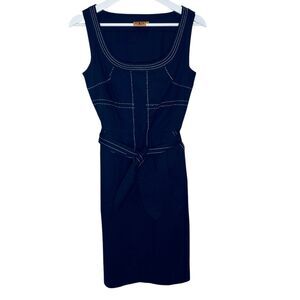 Tory Burch A-Line Blue Sleeveless Scoop Neck Dress Sz 2